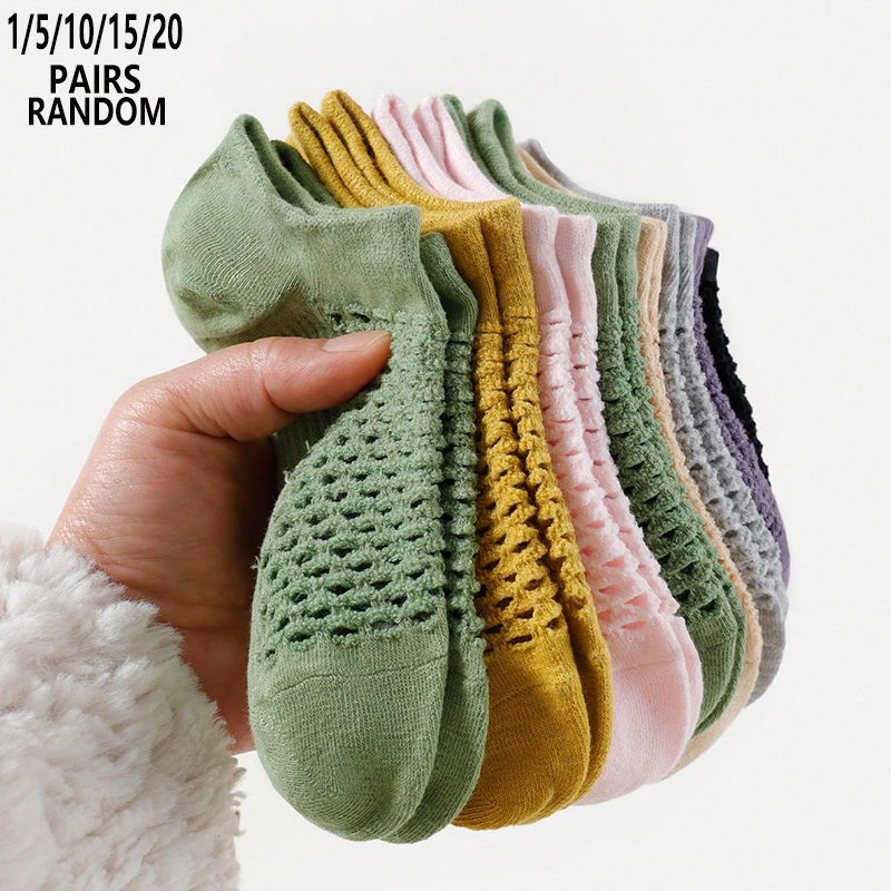 No Show Sock Women - 1/5/10/15/20 paires de chaussettes invisibles classiques