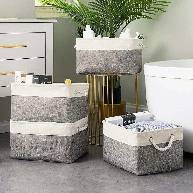Sock Organizer Tray - Panier de rangement pliable en lin,